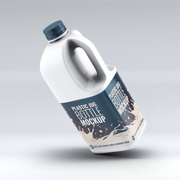 Plastic jug bottle mockup Premium PSD File