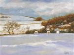 Hay Bales in Snow, Original OIl Landscape - Posted on Sunday, February 22, 2015 by Carmen Beecher