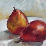 Oil Painting: Red D’Anjou Pears - Posted on Wednesday, December 24, 2014 by Deb Anderson