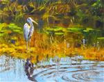 Everglades Bird, 10x8 Oil on Canvas Landscape - Posted on Wednesday, December 24, 2014 by Carmen Beecher