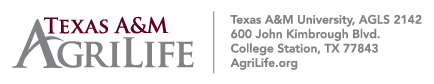 Texas A&M AgriLife logo and address