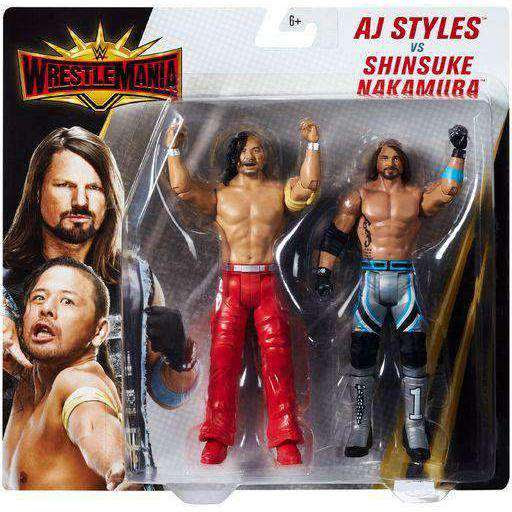 Image of WWE Wrestlemania 2 Pack - AJ Styles vs. Shinesuke Nakamura Action Figures