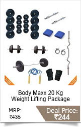 Body Maxx 20 Kg Weight Lifting Package + 3 Ft Bar +
Dumbells Rods + Gifts