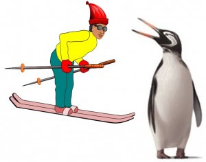 Giant Penguin & Skier