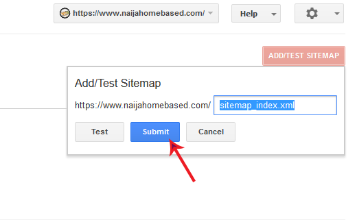 enter sitemap address and click on submit