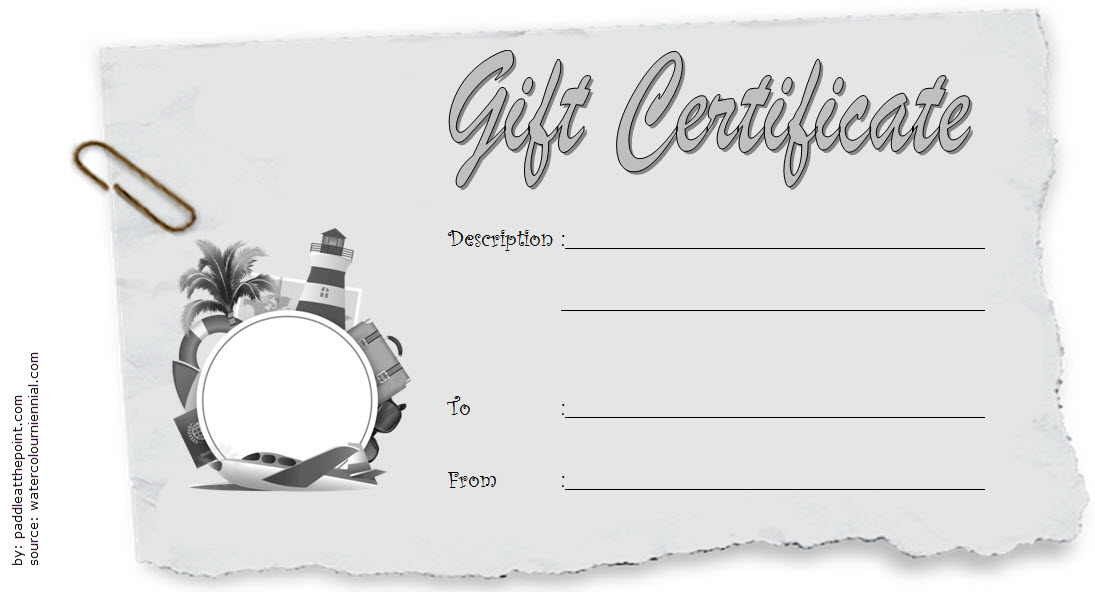 Travel Gift Certificate Template FREE Printable 5 in 2020 Templates