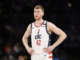 Washington Wizards forward Davis Bertans (42) stands on the court during the second half of an NBA basketball game against the Golden State Warriors, Monday, Feb. 3, 2020, in Washington. The Warriors won 125-117. (AP Photo/Nick Wass) ** FILE **