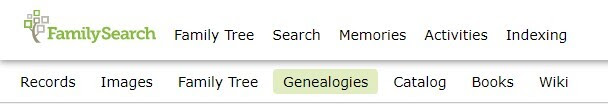 a screenshot showing genealogies in the menu.