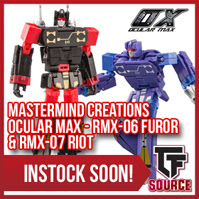 Transformers News: TFSource News! MT Thunder Manus, OM Furor & Riot, FT20, MP and FP Restock, PotP and More!