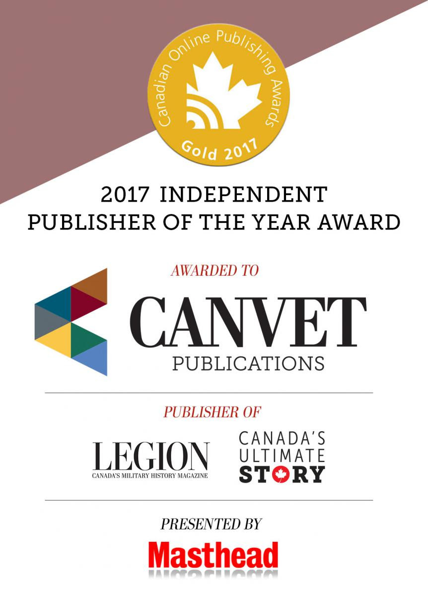 Canvet Publication Ltd. was named 2017 Canadian Online Publisher of the year! 
