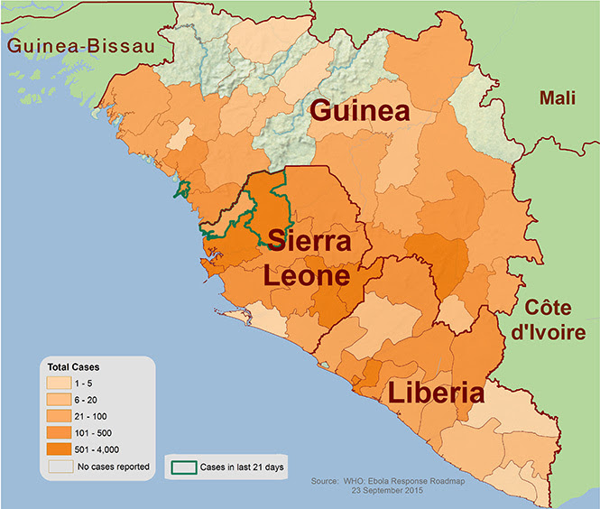 West Africa Ebola Outbreak map