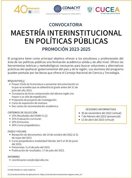 Maestría Interinstitucional en Políticas Públicas