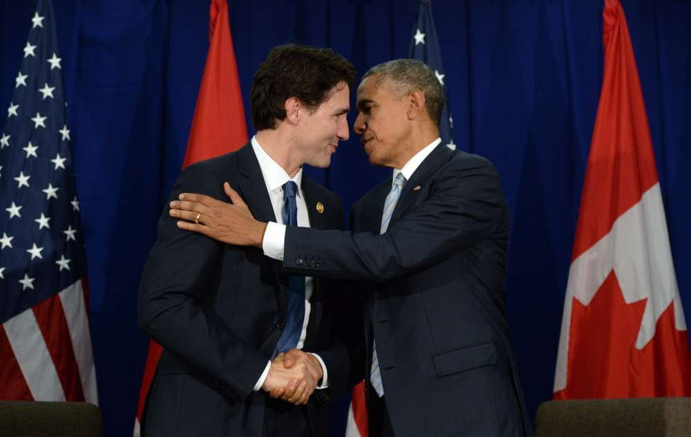 Canadian Prime Minister Justin Trudeau, left, takes part in a bilateral meeting with U.S. President Barack Obama at the APEC Summit in Manila, Philippines, on Thursday, November 19, 2015. THE CANADIAN PRESS/Sean Kilpatrick