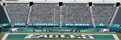 Philadelphia Eagles fan cutouts in stadium