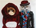 Baby it's Cold Outside. Cats in Clothes Paintings and Pet Portraits by k Madison Moore - Posted on Thursday, April 2, 2015 by K. Madison Moore