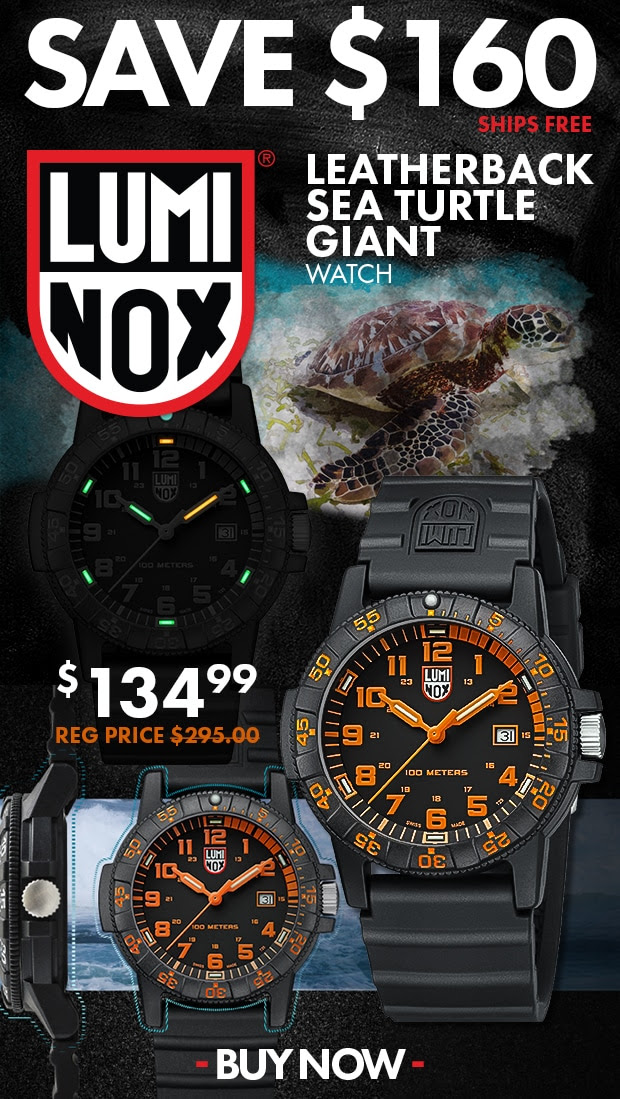 Men's luminox leatherback online sea turtle 44mm watch