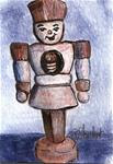 ACEO Nutcracker Painting Plain and Simple Wooden Nut Guy SFA Penny StewArt - Posted on Thursday, November 13, 2014 by Penny Lee StewArt