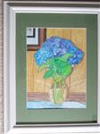 Blue Hydrangeas in Vase - Posted on Friday, December 19, 2014 by Elaine Shortall