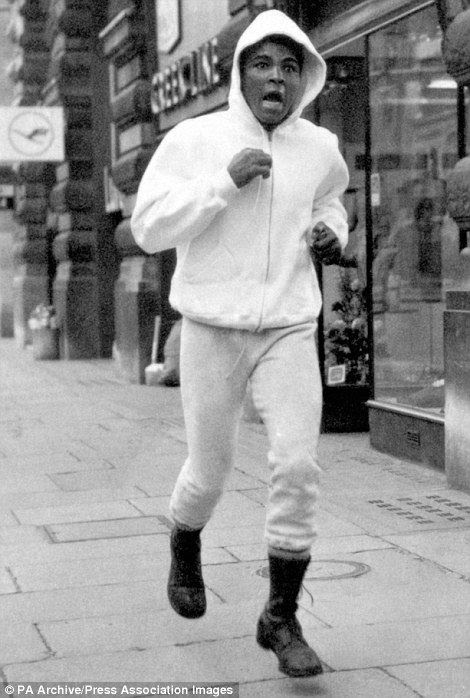 Muhammad Ali pictured training for his three fights in London ...
