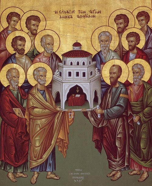 Собор святых славных и всехвальных 12-ти Апостолов. Икона