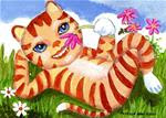 The Flower Loving Cat - Posted on Thursday, February 26, 2015 by Patricia Ann Rizzo