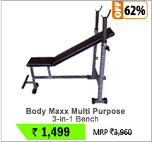 Body Maxx Multi purpose Bench 3 in 1, INCLINE + DECLINE + FLAT