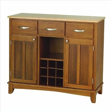 Home Styles 5100-0061 Natural Wood Top Buffet Server Cottage Oak Finish 41-3/4-Inch