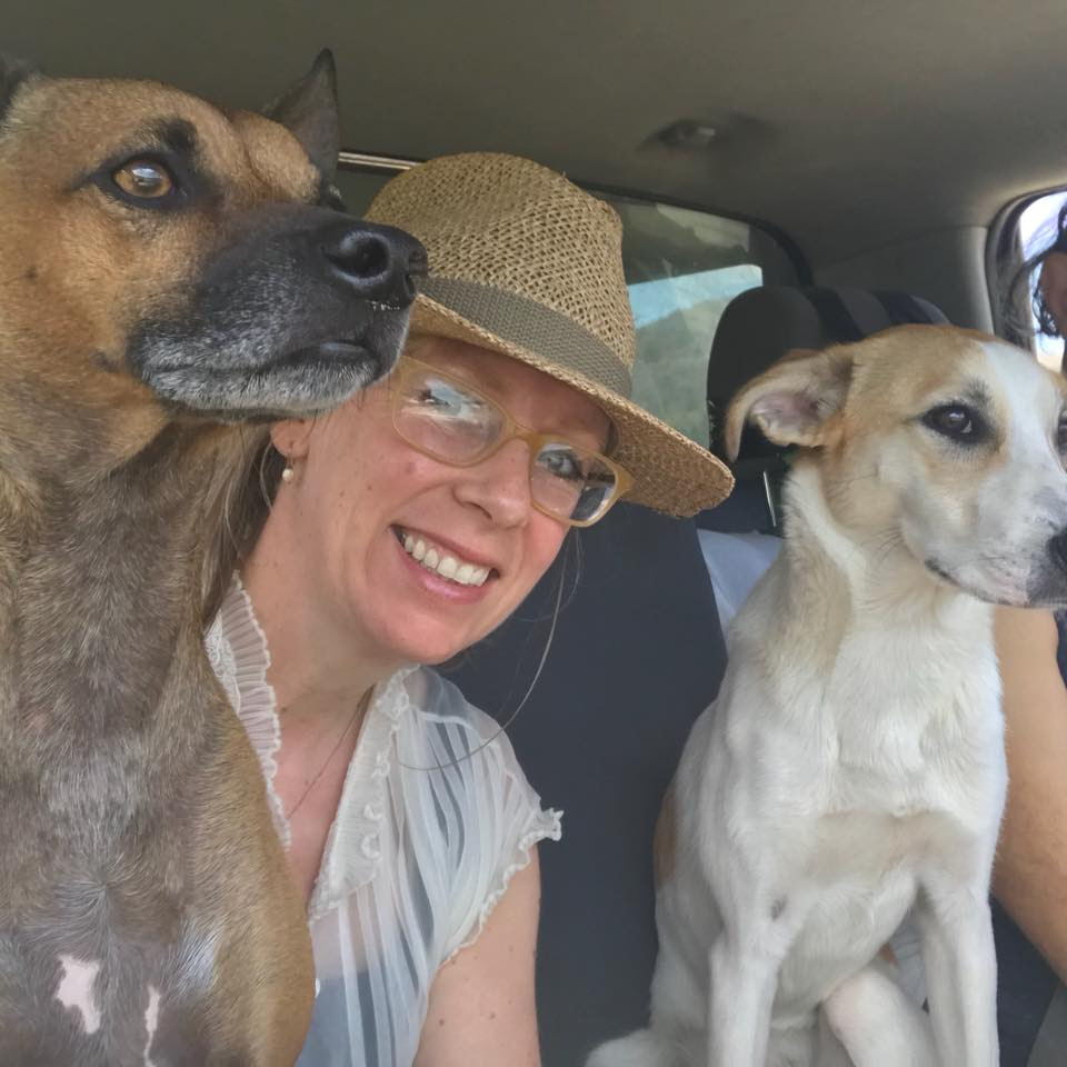 Joh and her two rescued Mutts!