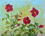 Dancing Red Pansies,still life,oil on canvas,8x10,price$200 - Posted on Monday, January 26, 2015 by Joy Olney