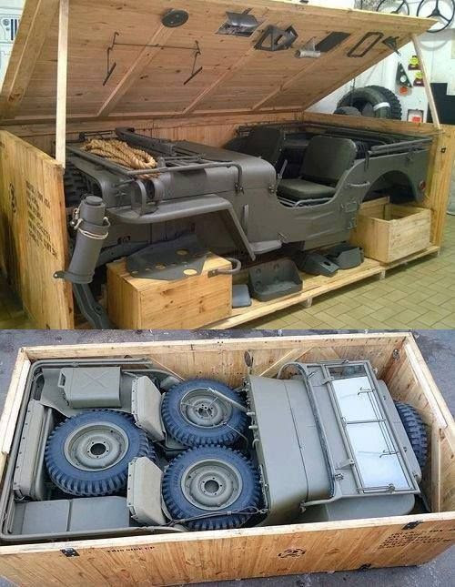 WW2 Jeep in shipping container