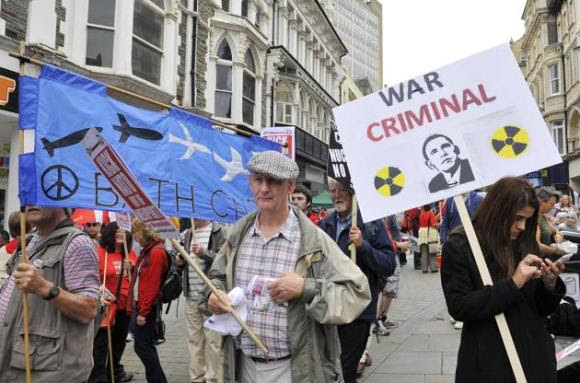 Protestas contra la cumbre de la OTAN en Gales 2