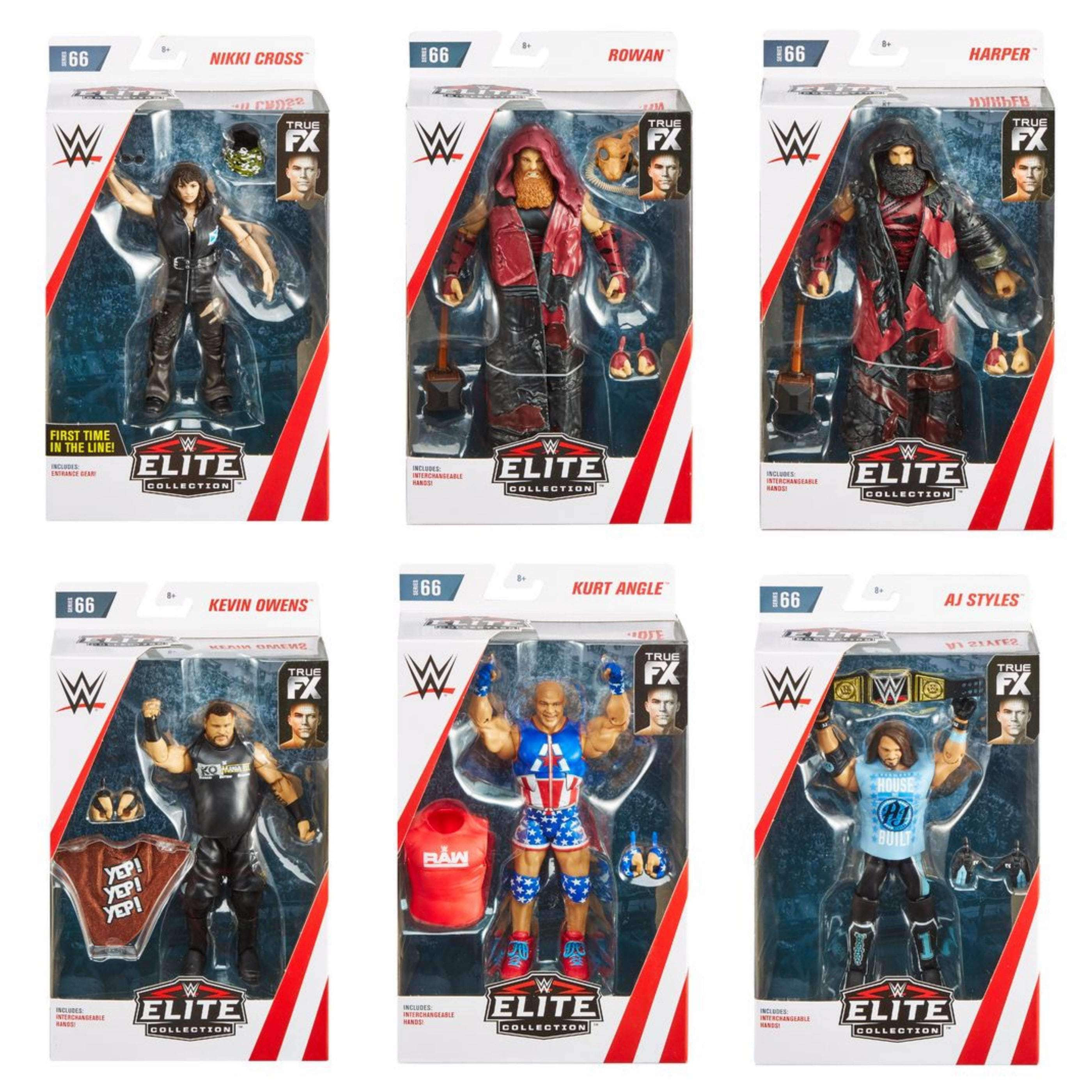 Image of WWE Wrestling Elite Series 66 - Set of 6 Action Figures