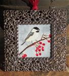 Chickadee with Berries - Posted on Thursday, November 20, 2014 by Ruth Stewart