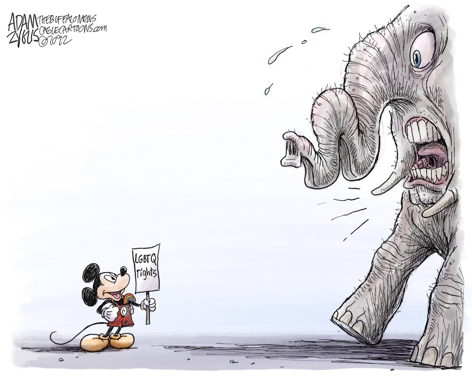 Mickey Mouse stands to DeSantis bigotry