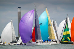 J/109s sailing off Cowes start line