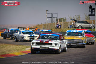 Ben Morgenrood took his Ford Mustang to the day's opening SKF Pre-1966 Legend Saloon Car race victory