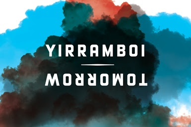 Yirramboi logo, with dark clouds and the words 'Yirramboi' and 'Tomorrow'.