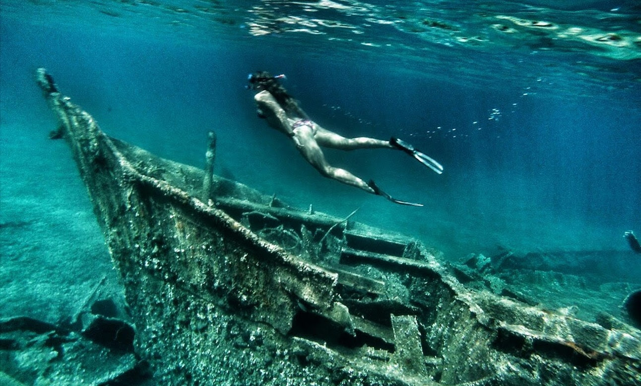 woman snorkeling on boat tour in Zadar, Croatia
