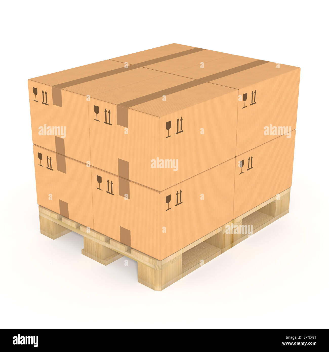 Stack of boxes on a pallet Stock Photo Alamy