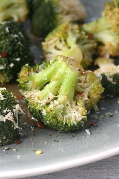 Parmesan and Black Peppercorn Steamed Broccoli