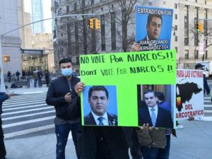 Hondureños y hondureñas en New York se manifestaron luego de la condena y demandaron la salida de JOH del poder
