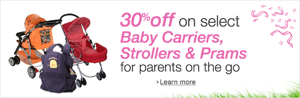 Great deals across select Baby Carriers, Strollers & Prams