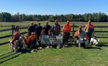ECOs and youth hunters pose for a group photo after hunting event