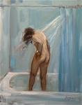 Woman in Blue Shower - Posted on Saturday, November 29, 2014 by Angela Ooghe