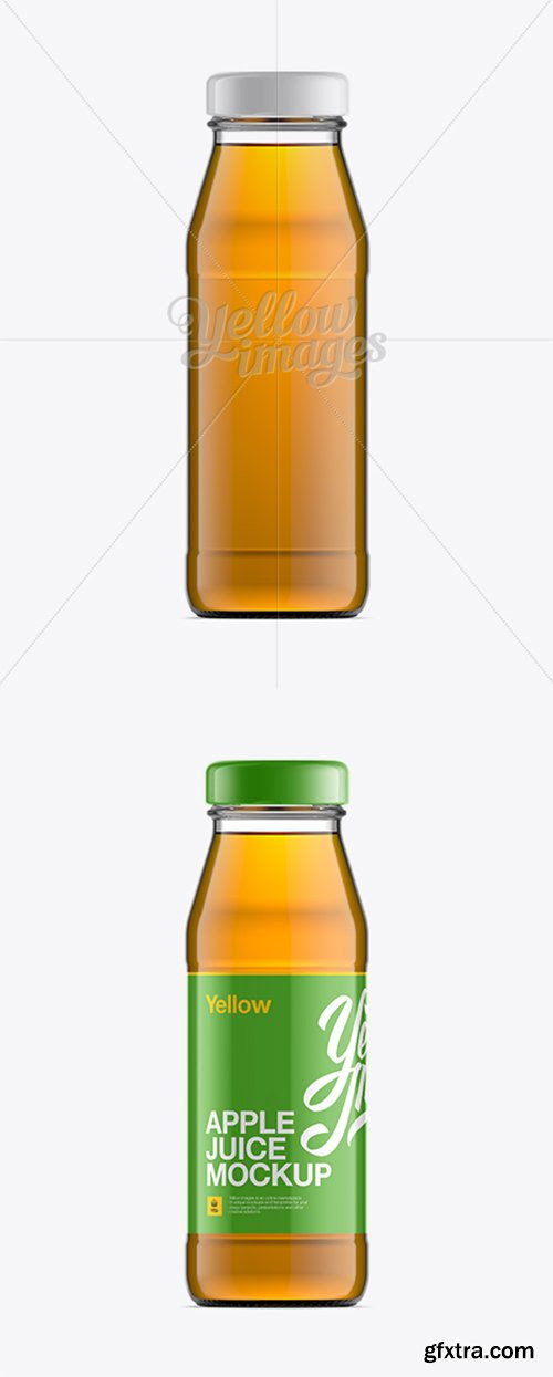 Clear Bottle W/ Apple Juice Mockup 11177 Â» GFxtra