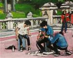 The Park Musicians (10.5" x 8.5" Oil on canvas sheet - No frame) - Posted on Thursday, January 1, 2015 by Ramon DelRosario