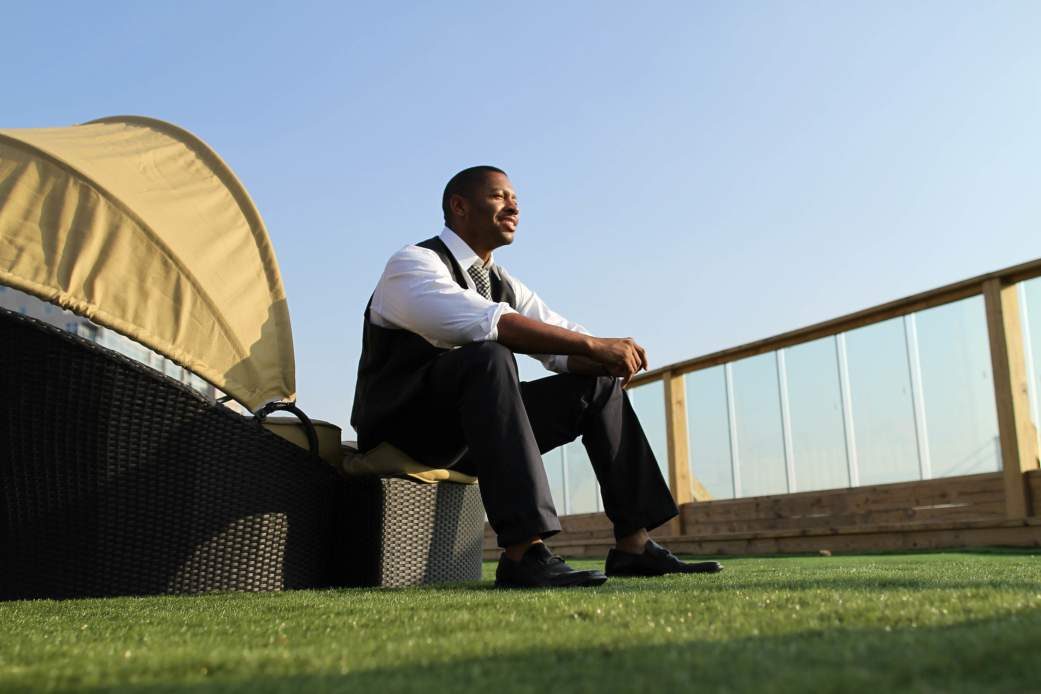 Shawn Bullard atop his waterfront condominium in 2012. ( DAVID SWANSON / Staff Photographer )