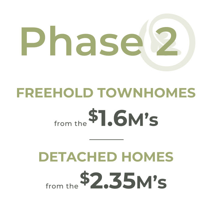 Phase 2 FREEHOLD TOWNHOMES from the $1.6M'sDETACHED HOMESfrom the$2.35M’s