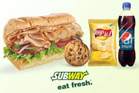 Savour your favourite 6-inch Subway ™ sandwich along with chips or a cookie, and a soft drink for AED 14