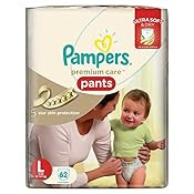 Pampers Premium Care Large Size Diaper Pants (62 Count)